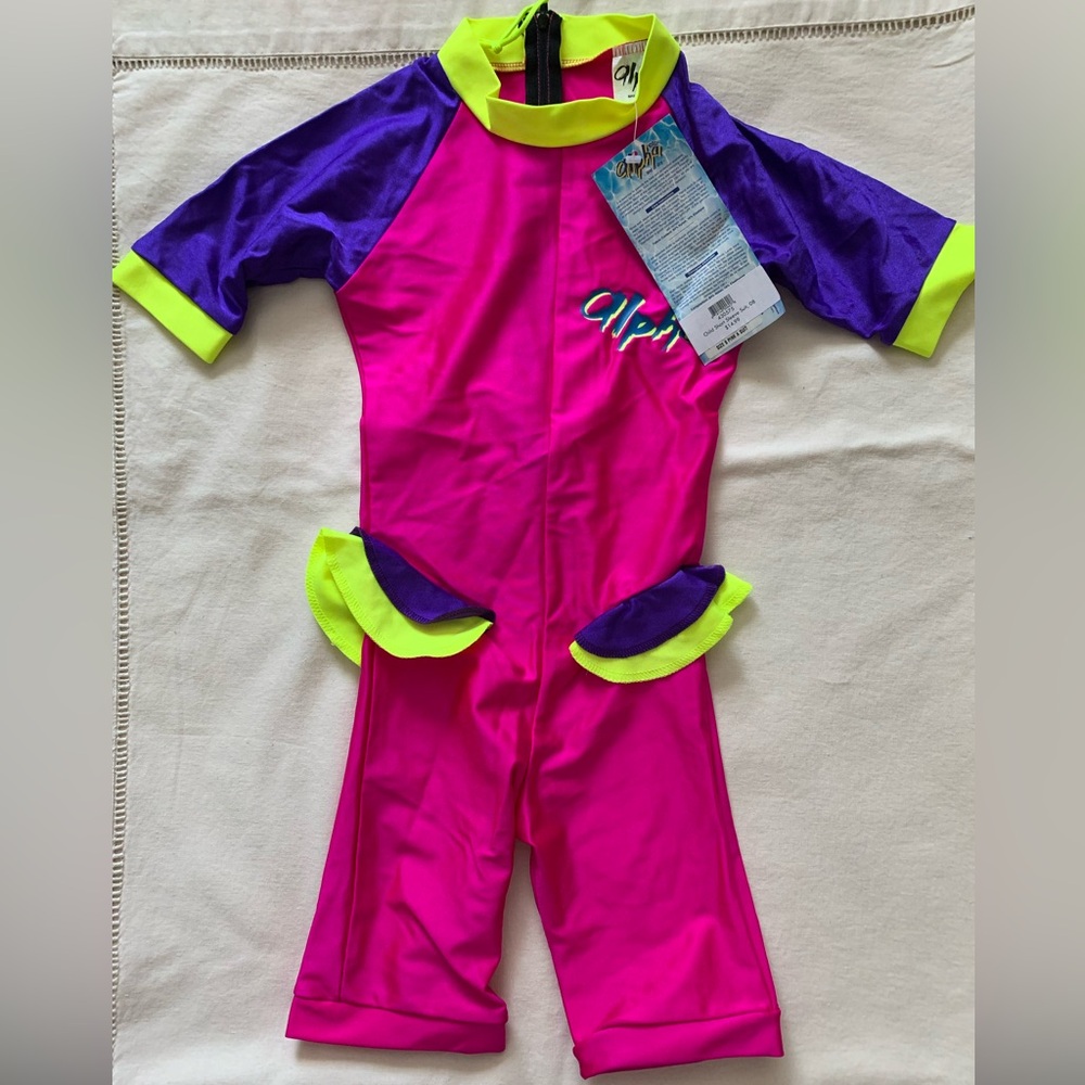 Alpha Kids 100% SPF Rashguard Top Australian Made Pink Purple 8 overall🌈